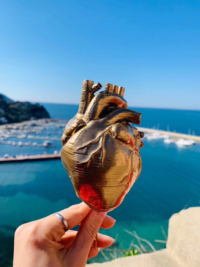 Cuore d'oro stampato in 3D