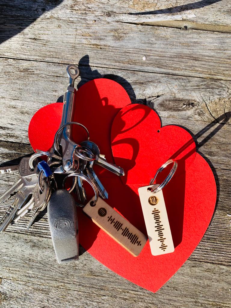 PORTACHIAVI CON CODICE CANZONE PERSONALIZZABILE