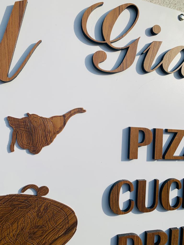 INSEGNA IN LEGNO DI TEAK